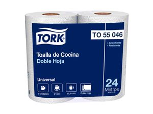 Toalla de Cocina Tork - 8 Paquetes de 2 Rollos de 24 Metros por Caja