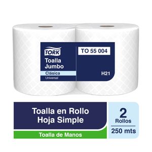 Toalla en Rollo Jumbo Tork - 2 Rollos de 250 Metros c/u por Paquete