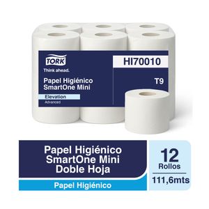Papel Higiénico Tork Smartone® Mini 12 Rollos de 620 Hojas