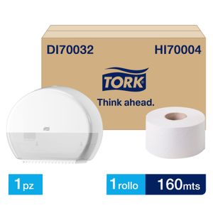 Dispensador de Papel Higiénico en Bobina Tork + Carga Gratis