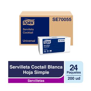 Servilleta Cocktail Tork - 24 Paquetes de 200 Hojas Por Caja